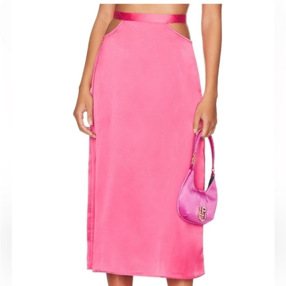 WeWoreWhat Satin Hip Cut Out Midi Skirt NWT - Picture 1 of 14